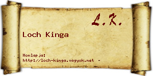 Loch Kinga névjegykártya